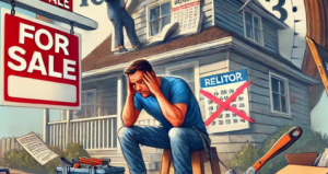 Distressed male sitting on top of a tool box.