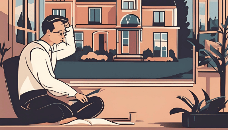 A person thinking near a window about selling their house.